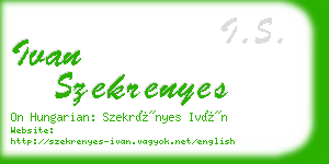 ivan szekrenyes business card